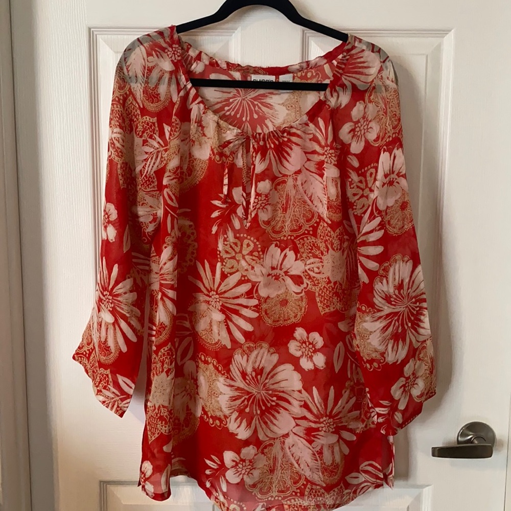 Floral silk blouse